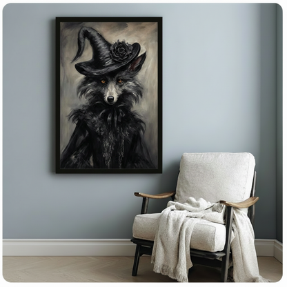 Dark Fox Witch Oil Painting Canvas Art Wall Art