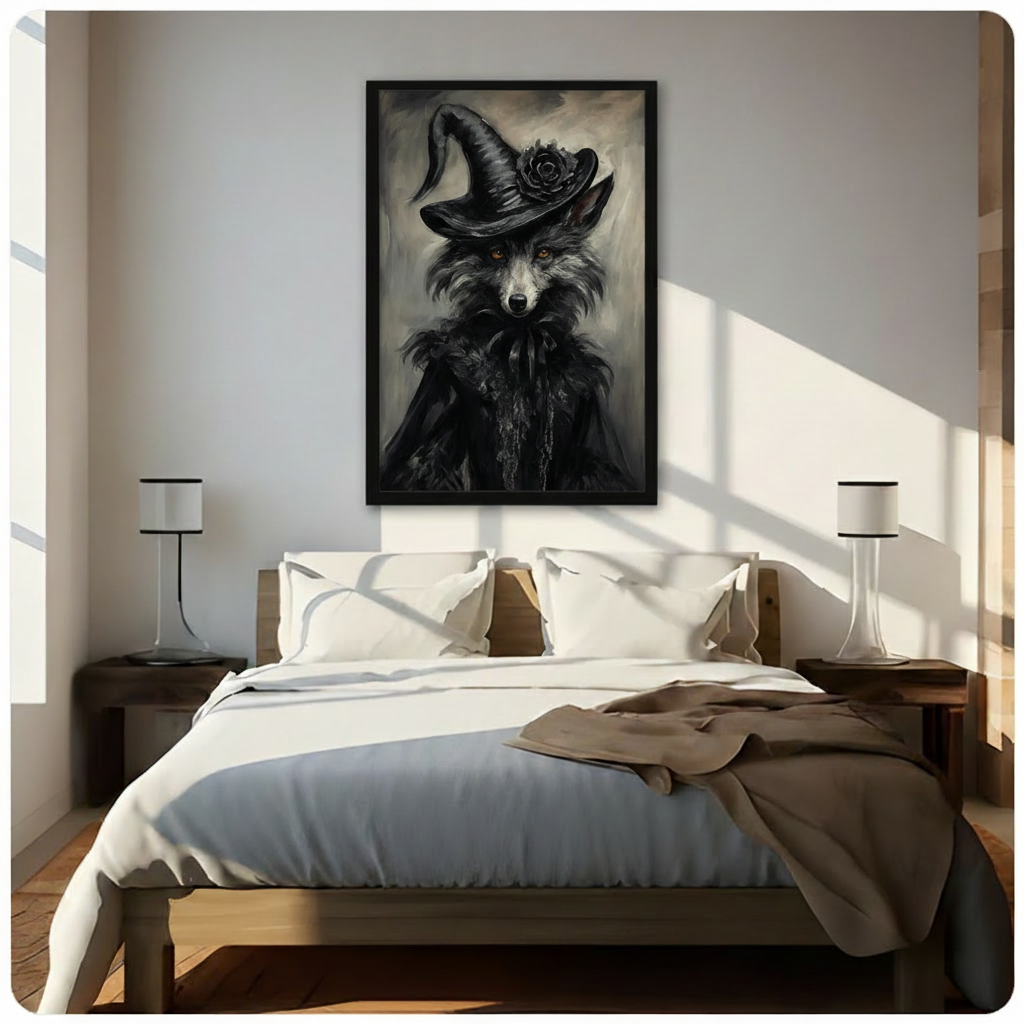 Dark Fox Witch Oil Painting Canvas Art Wall Art