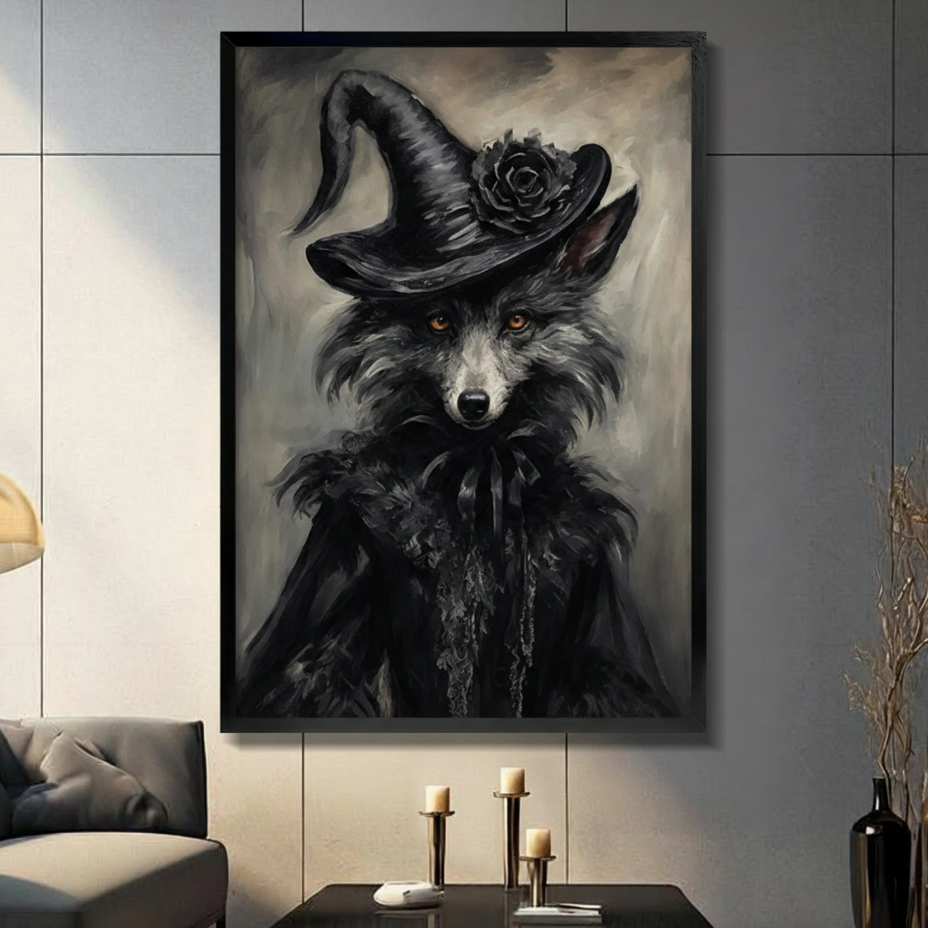 Dark Fox Witch Oil Painting Canvas Art Wall Art