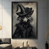 Dark Fox Witch Oil Painting Canvas Art Wall Art