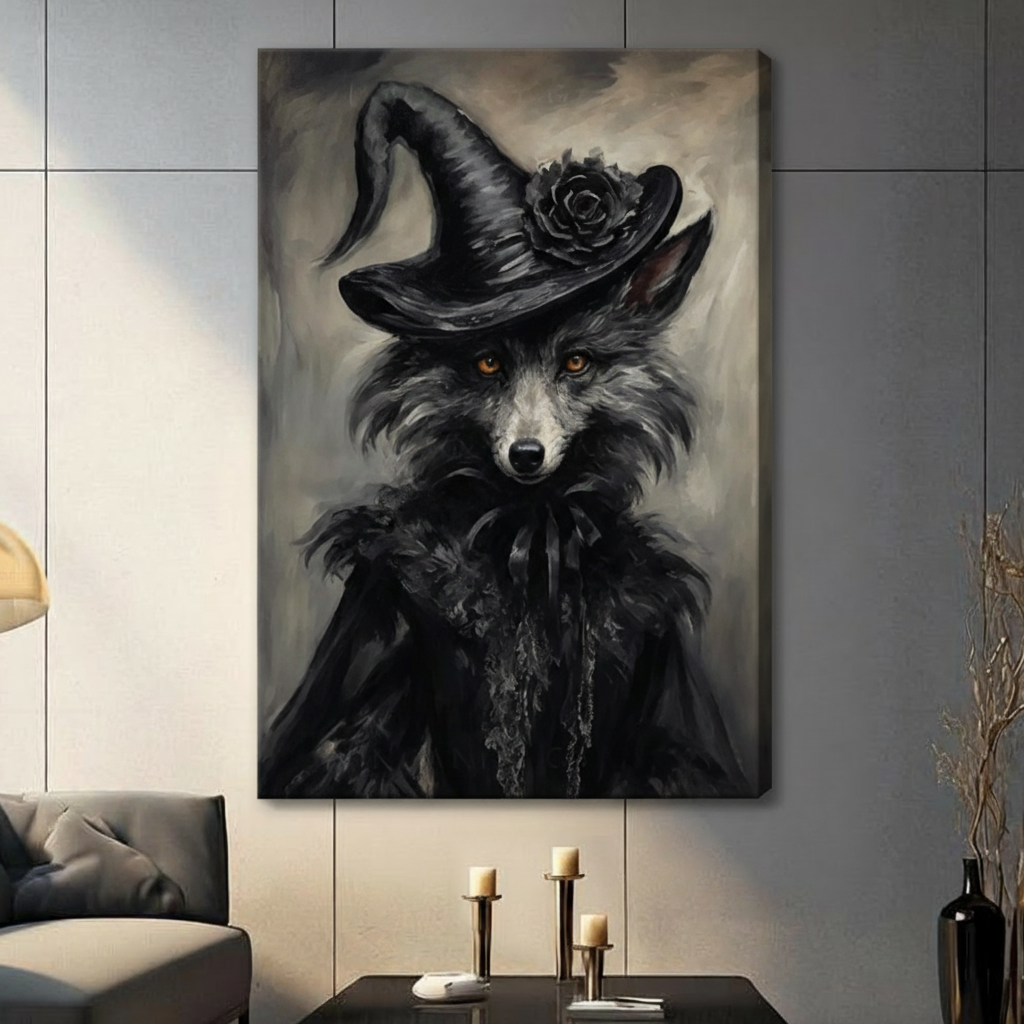 Dark Fox Witch Oil Painting Canvas Art Wall Art