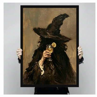 Gothic Witch Wine Toast Dark Canvas Art Wall Art