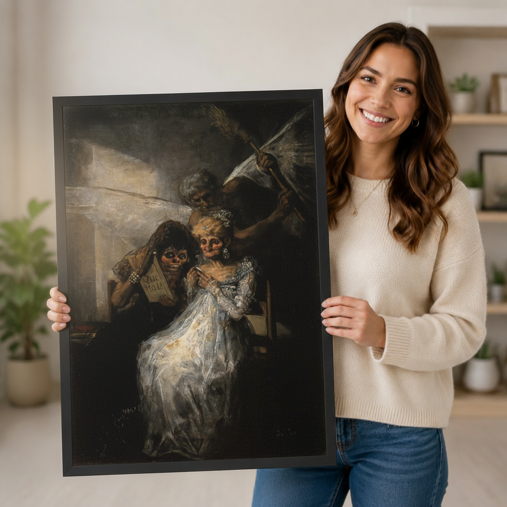 Goya Dark Baroque Masked Figure Canvas Art Wall Art