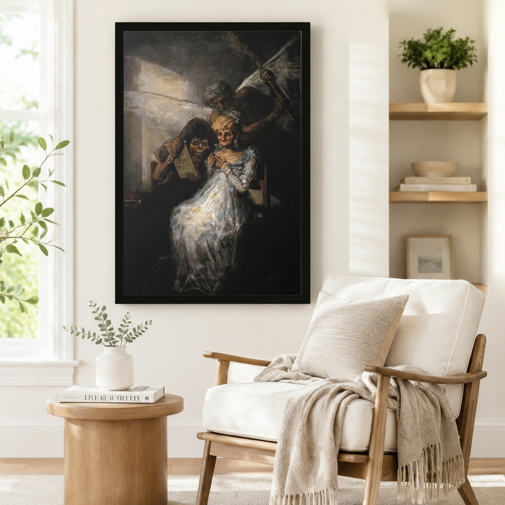 Goya Dark Baroque Masked Figure Canvas Art Wall Art