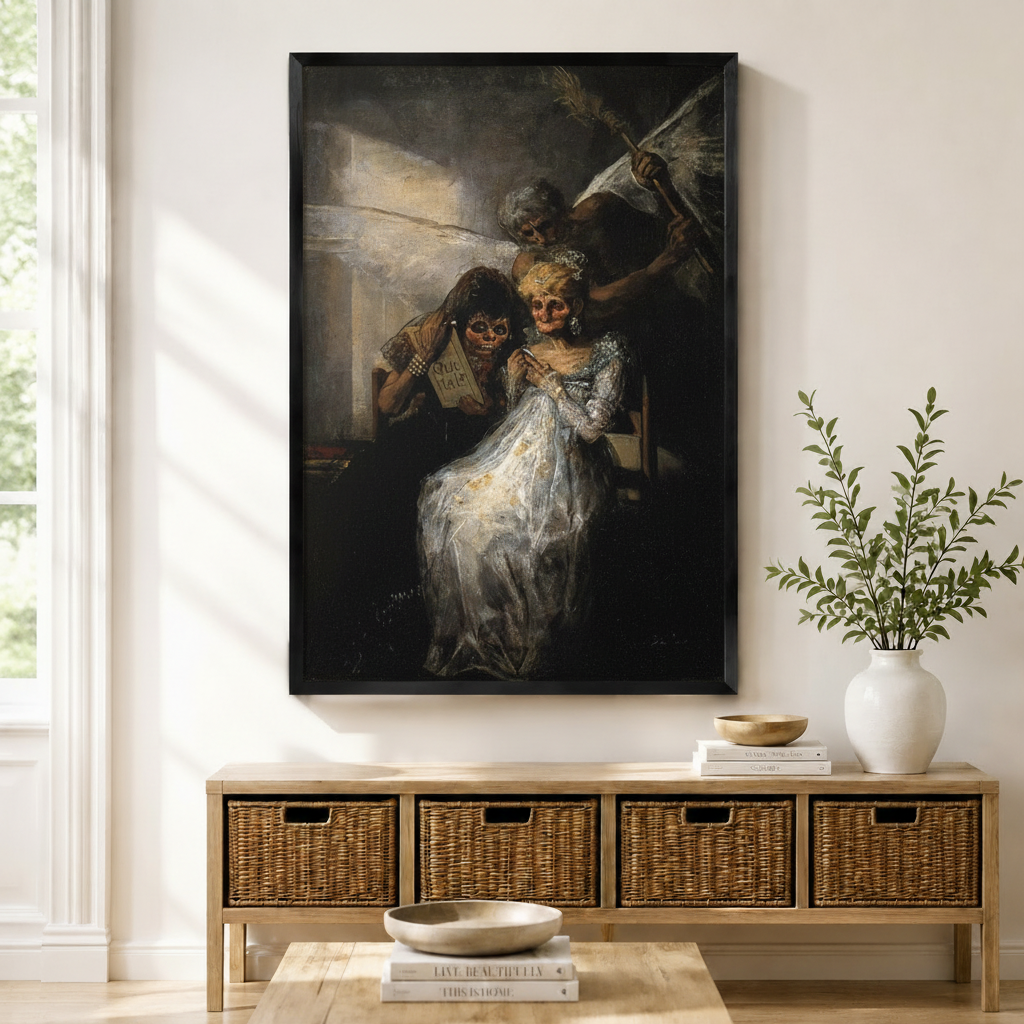 Goya Dark Baroque Masked Figure Canvas Art Wall Art