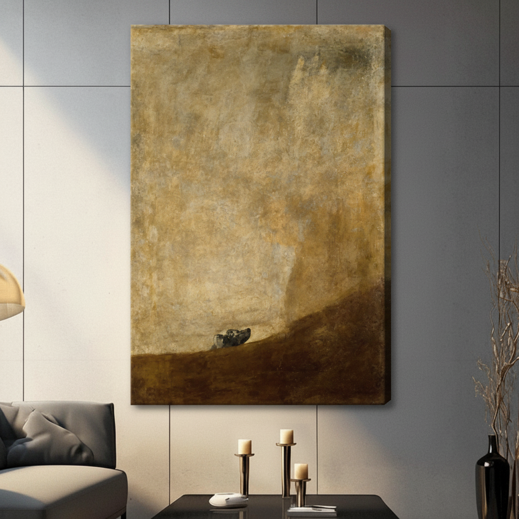 Goya The Dog Romantic Art Canvas Print Wall Art