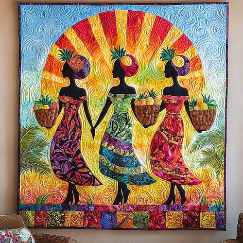 Graceful African Women Quilt Blanket