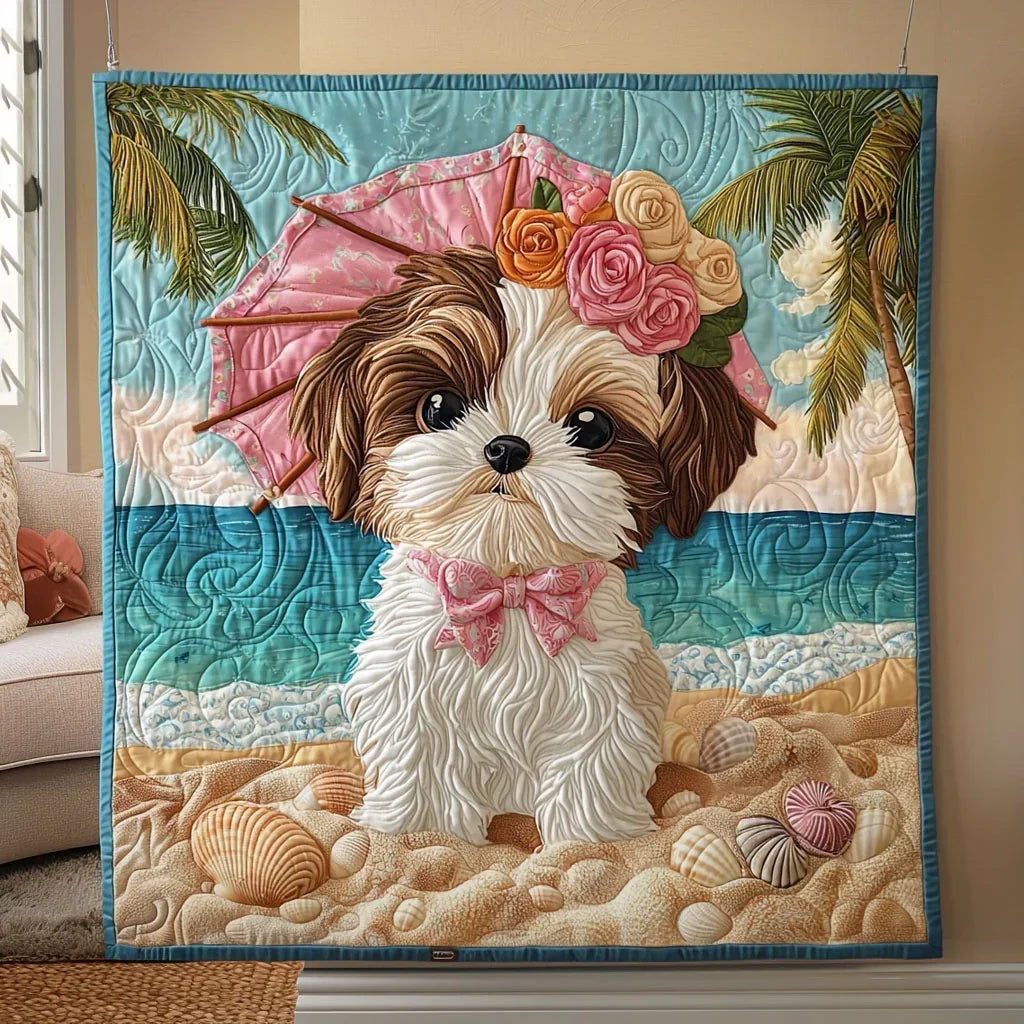 Graceful Shih Tzu Quilt Blanket