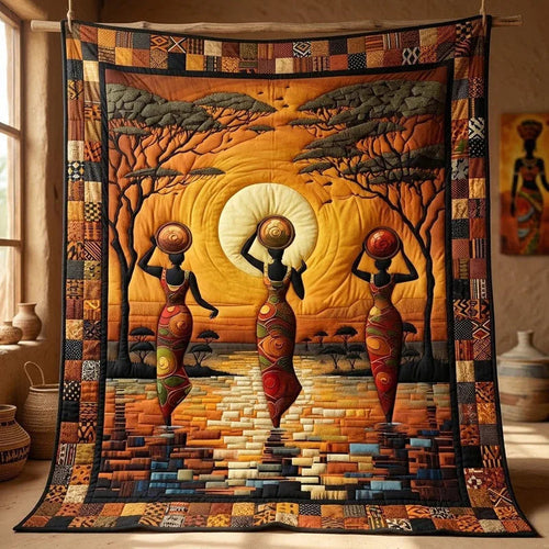 Graceful Silhouette Quilt Blanket - Quilted Blanket by Wild and Way