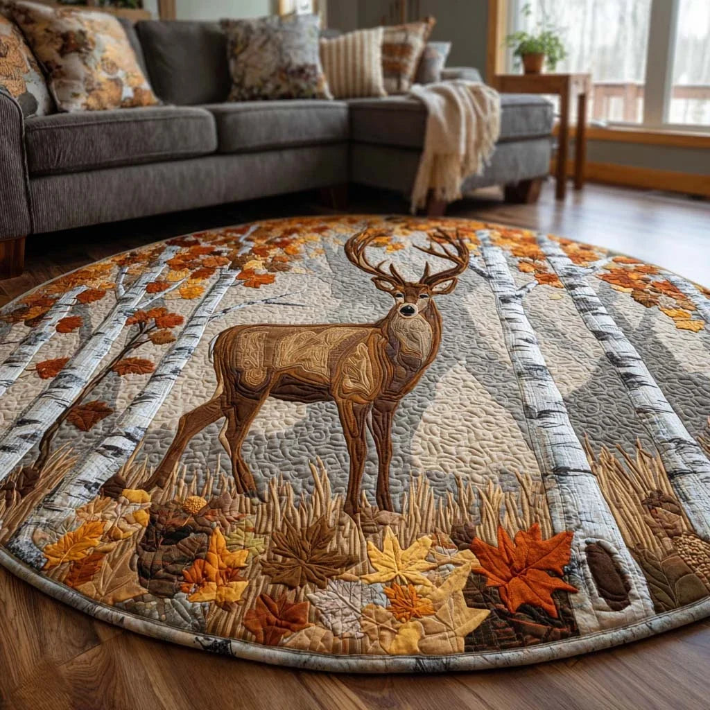 Grand Deer Quilted Round Mat