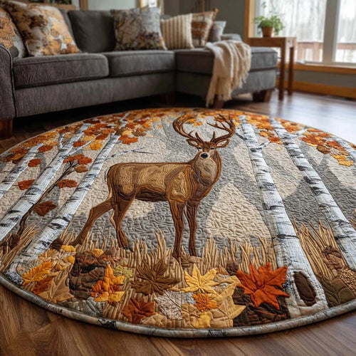 Grand Deer Quilted Round Mat