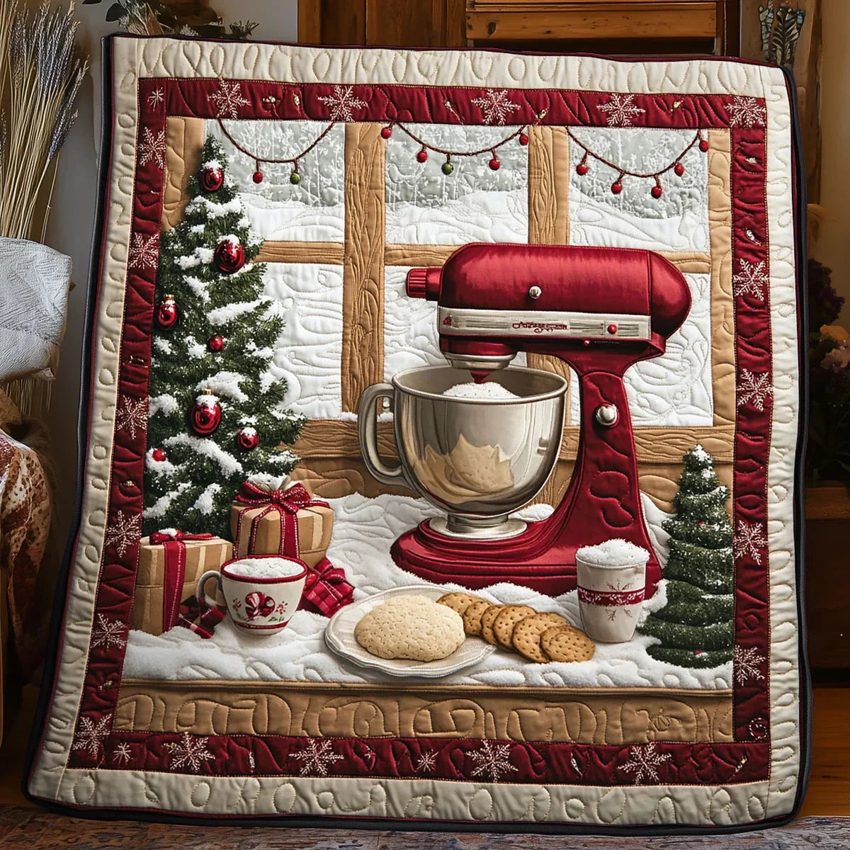 Grandma's Christmas Kitchen Quilt Blanket