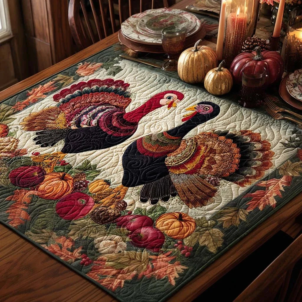 Grateful Harvest Quilted Table Topper