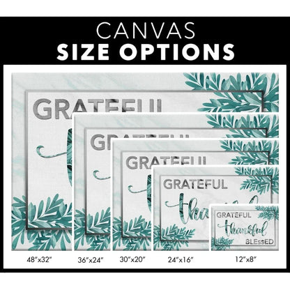 grateful thankful blessed wall art canvas print christian wall decor (Landscape) (view 2)
