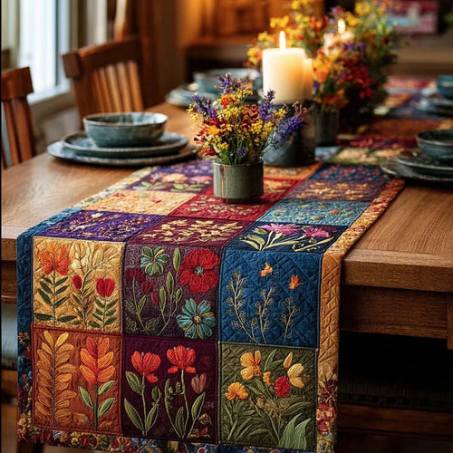 Gratitude Blossoms Quilted Table Runner