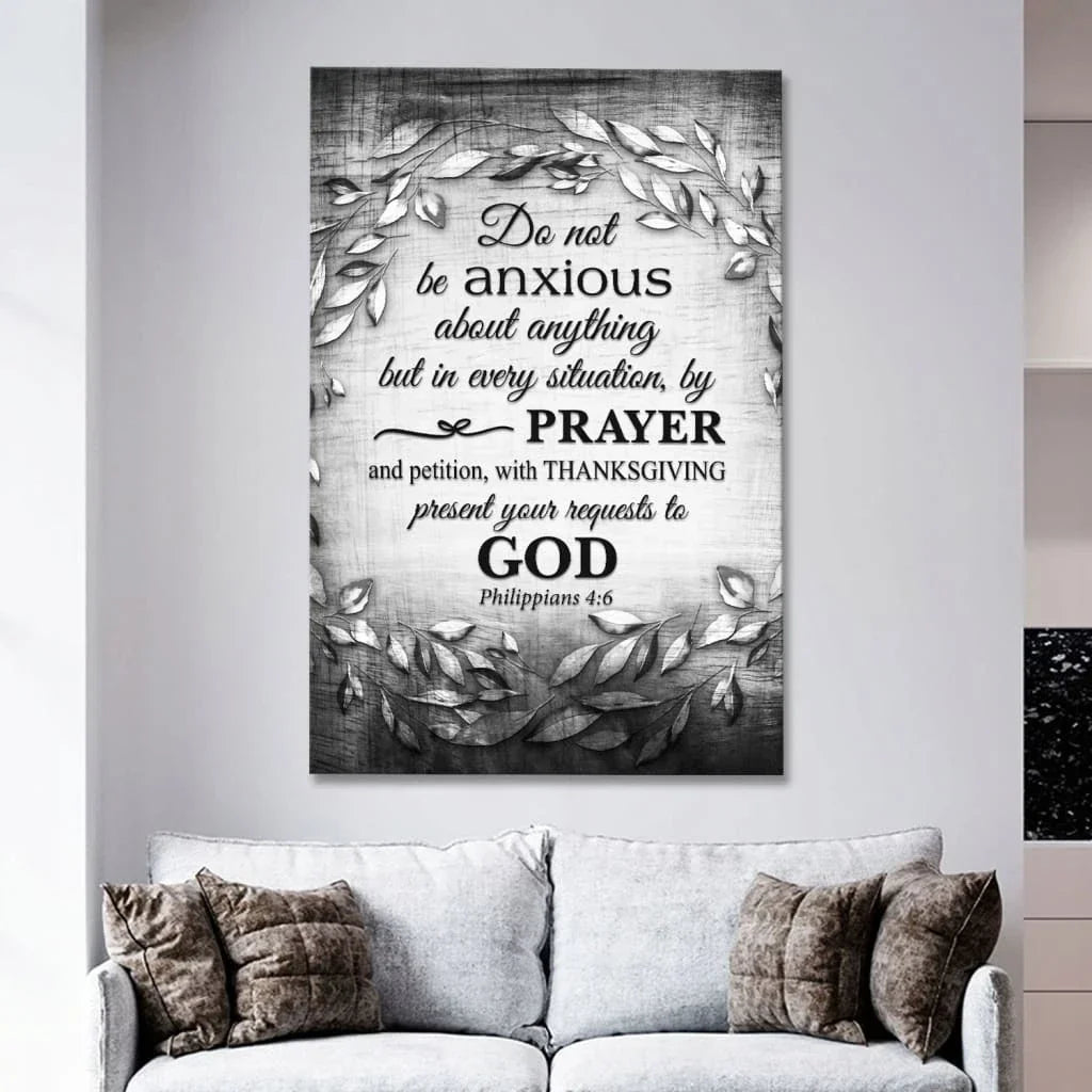 do not be anxious about anything philippians 4 6 wall art canvas print (view 2)