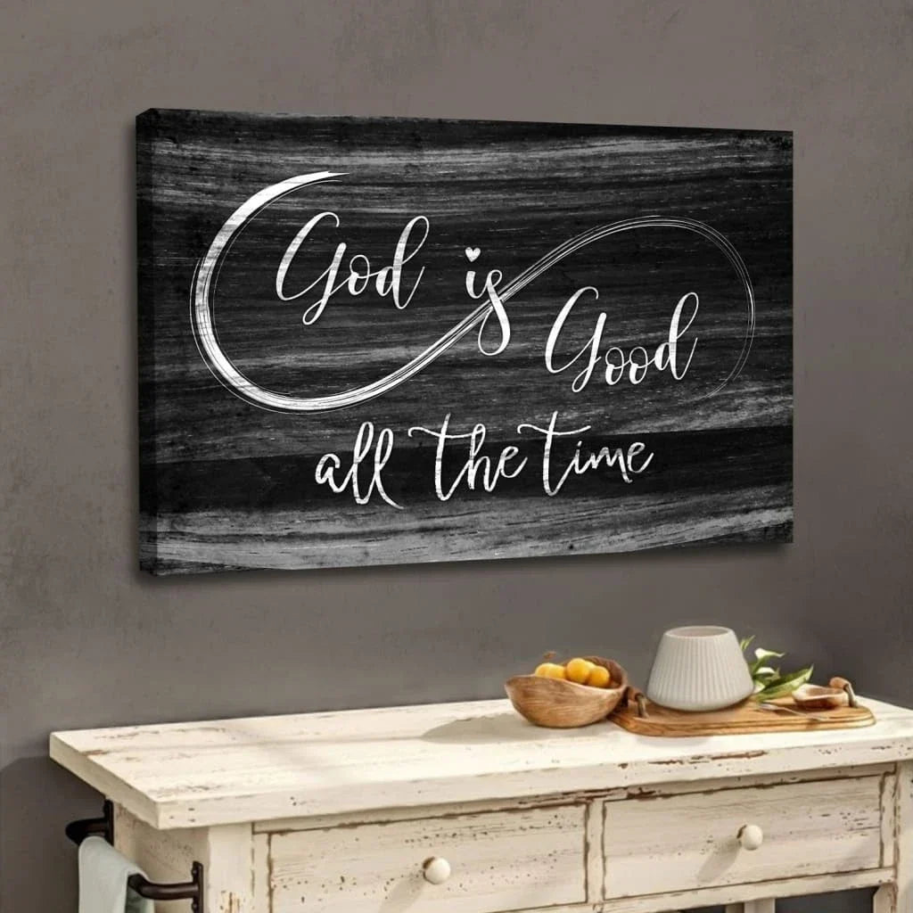 god is good all the time rustic christian wall art canvas (Landscape) (view 2)