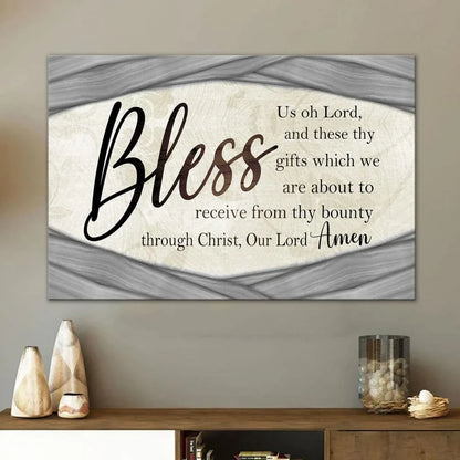 bless us oh lord wall art grace prayer praying before meals canvas wall art (Landscape) (view 4)
