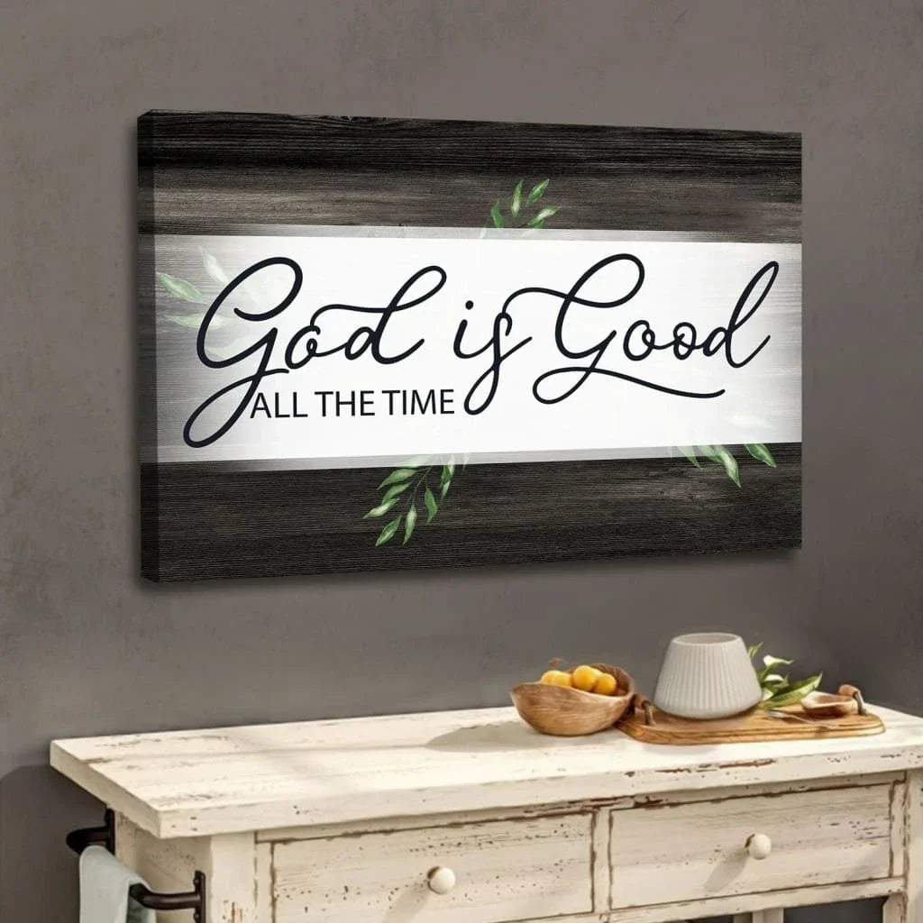 god is good all the time wall art canvas (Landscape) (view 2)