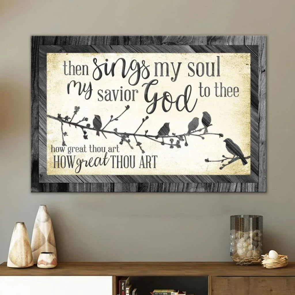 then sings my soul my savior god to thee how great thou art wall art canvas (Landscape) (view 2)