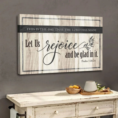 this is the day that the lord has made bible verse wall art canvas (Landscape) (view 2)