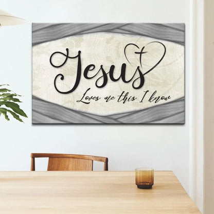 jesus loves me this i know christian wall art canvas (Landscape) (view 3)
