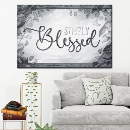 rustic simply blessed canvas wall art christian wall decor (Landscape) (view 4)