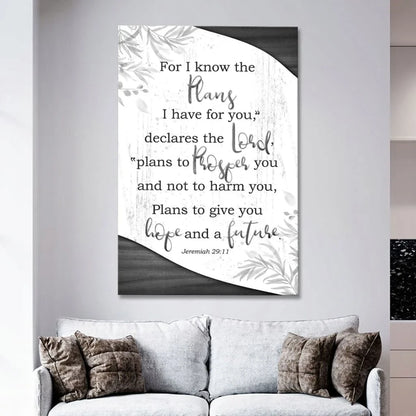 jeremiah 29 11 wall art for i know the plans i have for you canvas print (view 3)