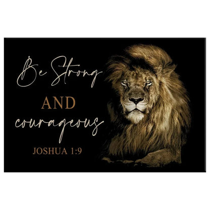 lion of judah be strong and courageous joshua 1 9 wall art canvas (Landscape) (view 2)