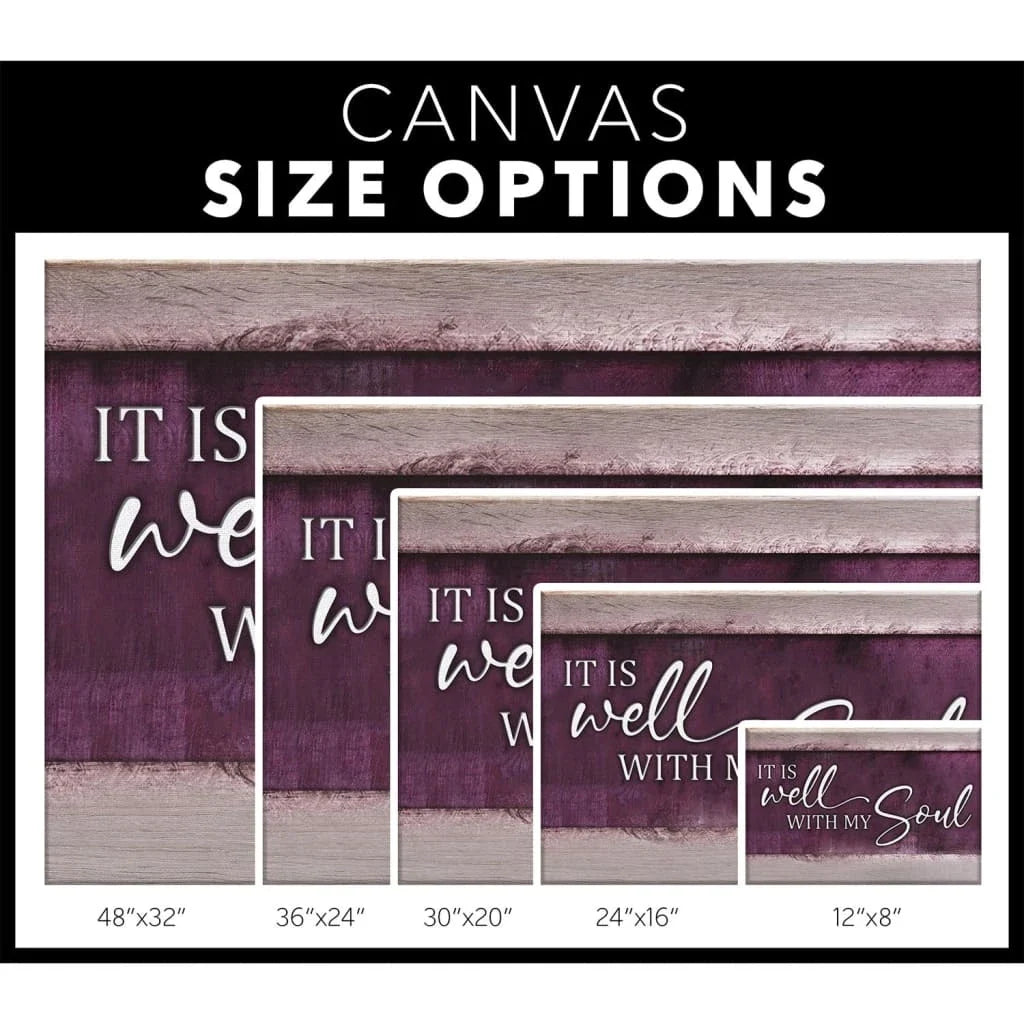 it is well with my soul wall art canvas christian wall art (Landscape) (view 3)