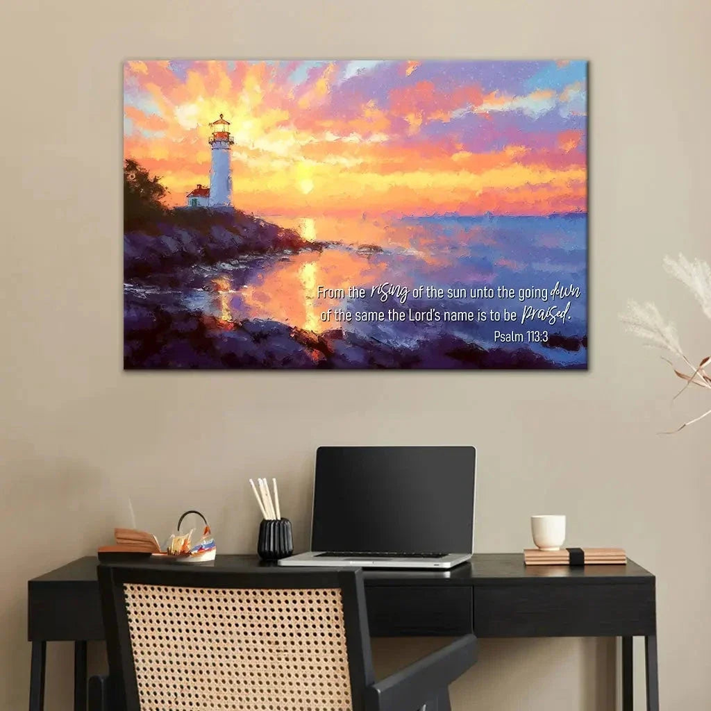 psalm 113 3 from the rising of the sun wall art canvas (Landscape) (view 4)