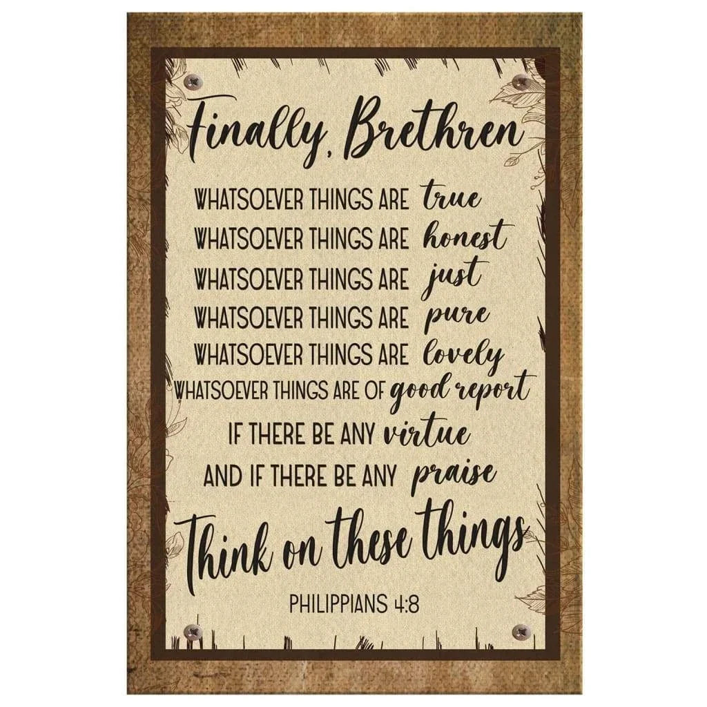 whatsoever things are true philippians 4 8 bible verse wall art canvas (view 4)