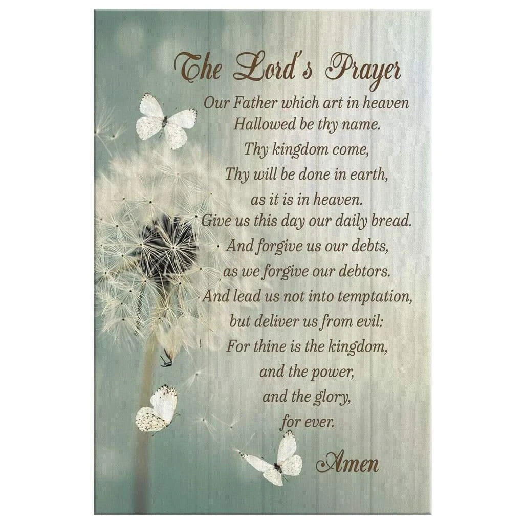 dandelion the lord s prayer wall art canvas (Landscape) (view 4)