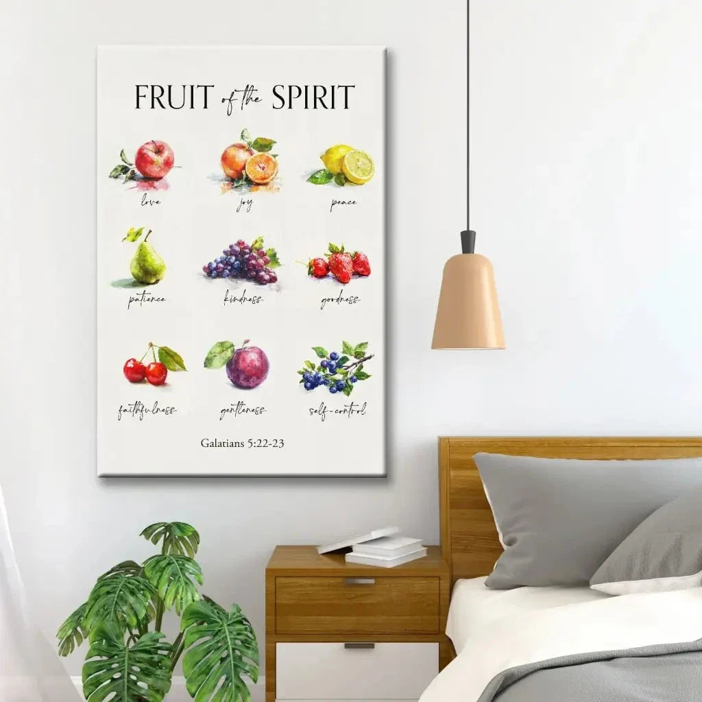 christian wall decor galatians 5 22 23 fruit of the spirit wall art canvas (view 5)