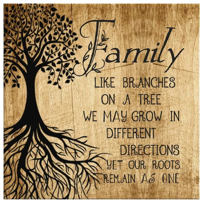 family like branches on a tree wall art canvas print (Landscape) (view 3)