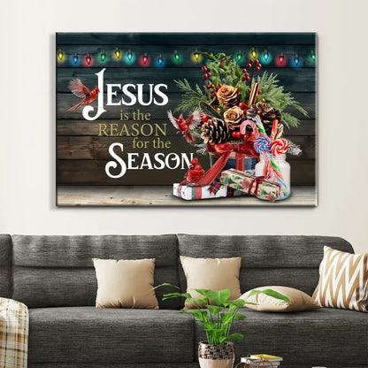 jesus is the reason for the season christmas wall art canvas (Landscape) (view 2)