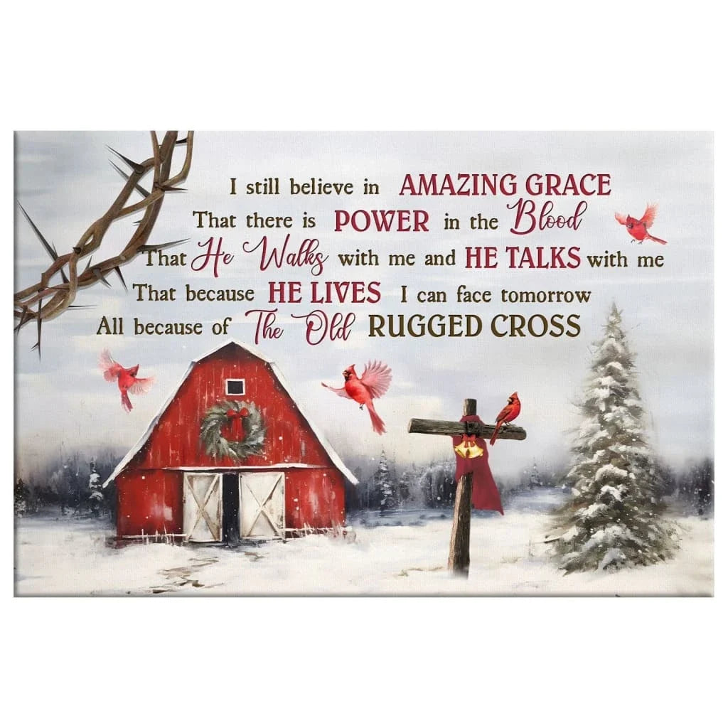 i still believe in amazing grace christmas wall art canvas (Landscape) (view 2)