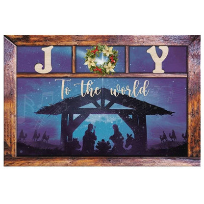 joy to the world jesus born christmas wall art canvas (Landscape) (view 4)