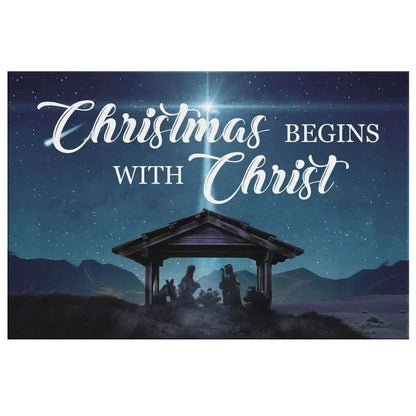 christmas begins with christ wall art canvas christian christmas gifts (Landscape) (view 2)