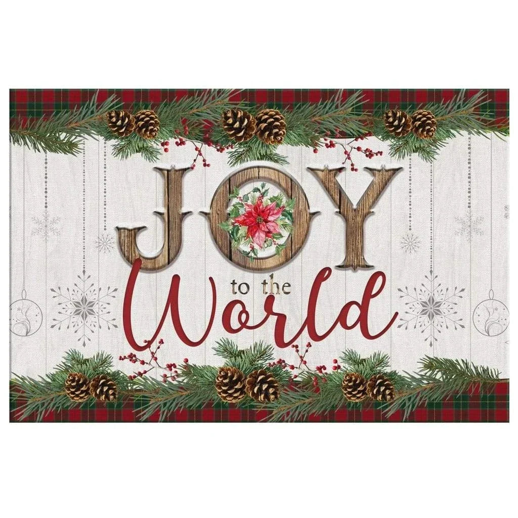 christmas wall art joy to the world canvas print (Landscape) (view 3)