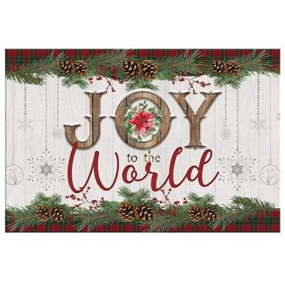 christmas wall art joy to the world canvas print (Landscape) (view 3)