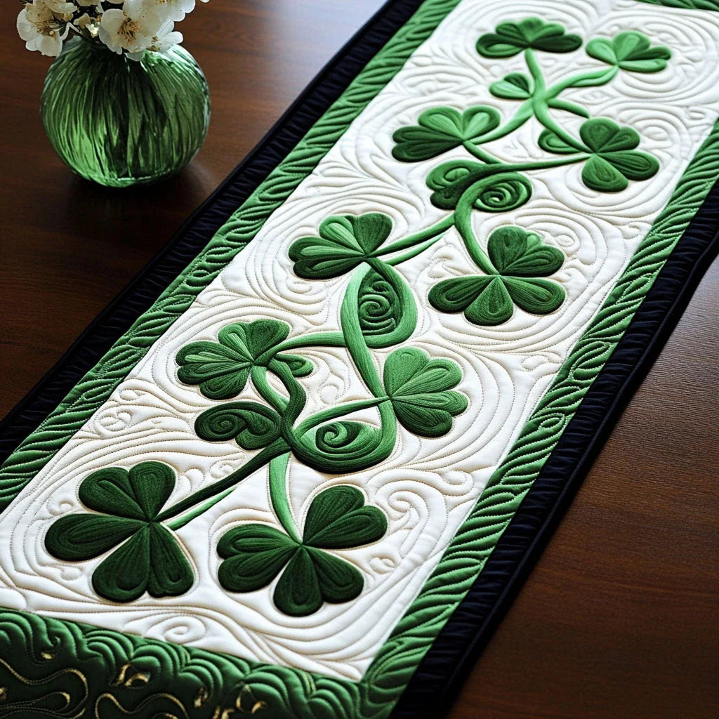 Green Serenity Quilted Table Runner
