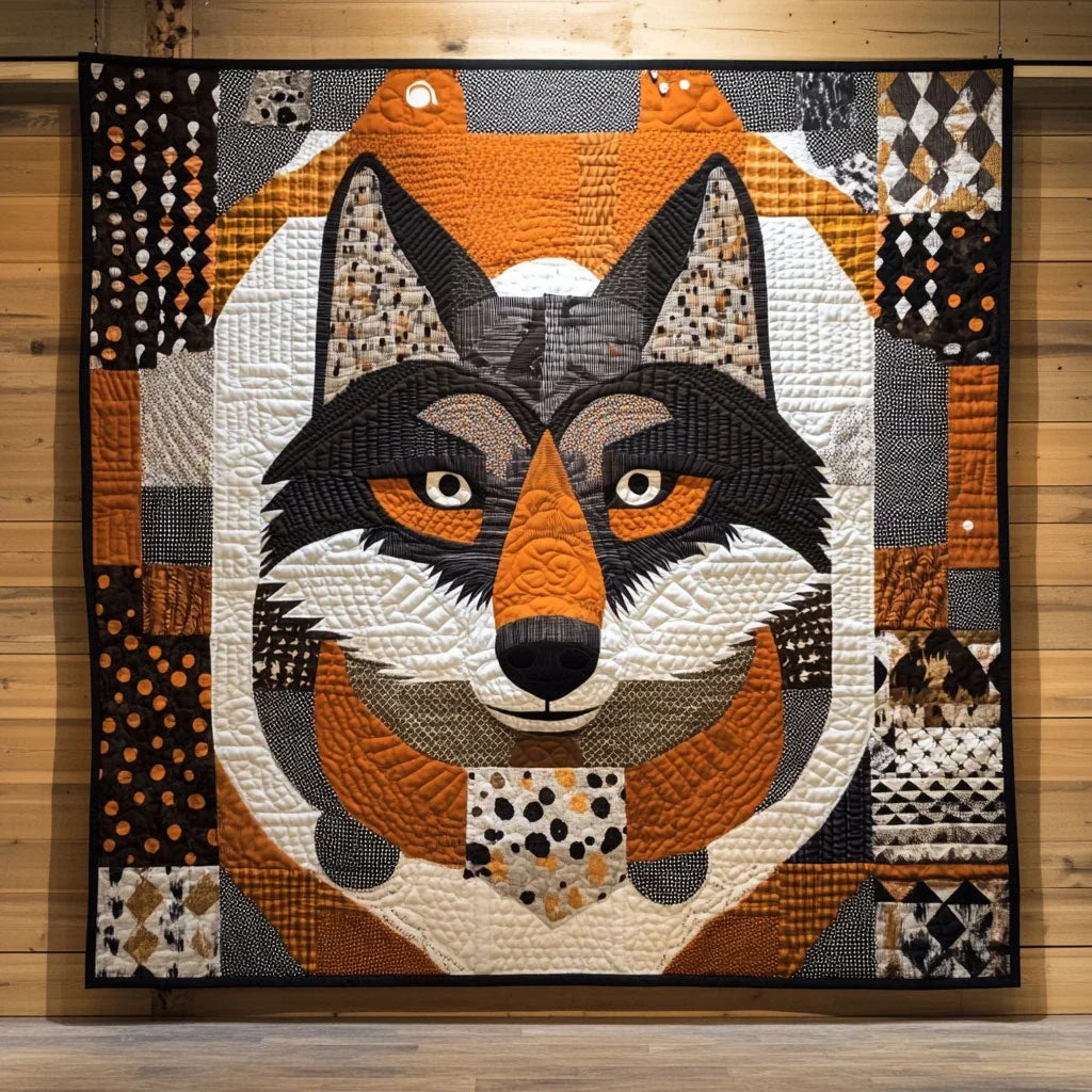 Grey Wolf Quilt Blanket