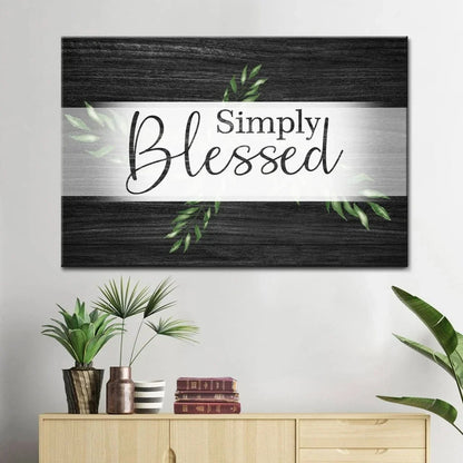 simply blessed wall art canvas christian wall decor christian gifts (Landscape) (view 3)