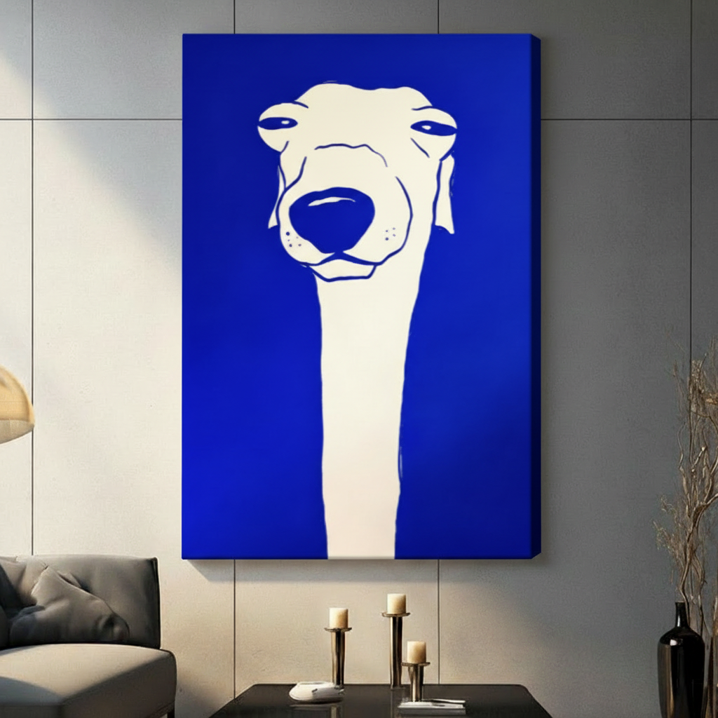 Klein Blue Greyhound Dog Pop Art Canvas Print