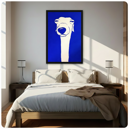 Klein Blue Greyhound Dog Pop Art Canvas Print