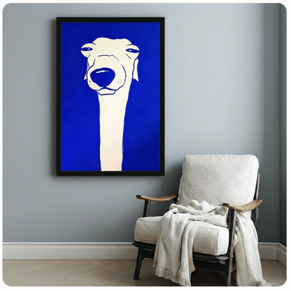 Klein Blue Greyhound Dog Pop Art Canvas Print