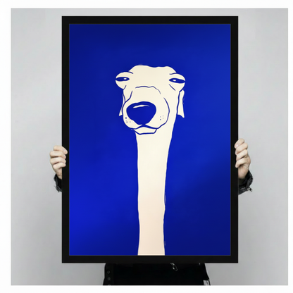 Klein Blue Greyhound Dog Pop Art Canvas Print