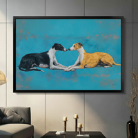 Greyhound Duo Oil Painting Canvas Wall Art