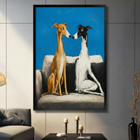 Two Greyhounds on Sofa Canvas Art Wall Art